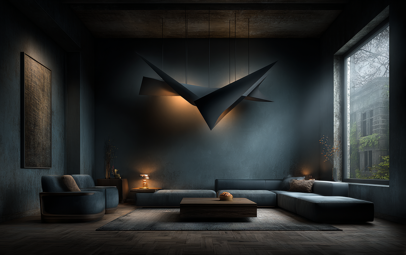 Custom steel wall sculpture professionally installed in a modern interior environment