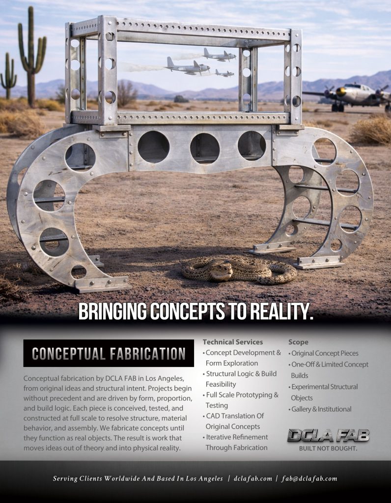 DCLA FAB Conceptual Fabrication Aviation Structural Prototype Custom Built In Los Angeles