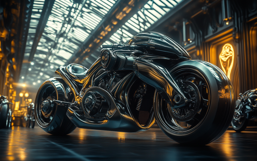 DCLA FAB conceptual fabrication custom motorcycle build in engineered industrial environment